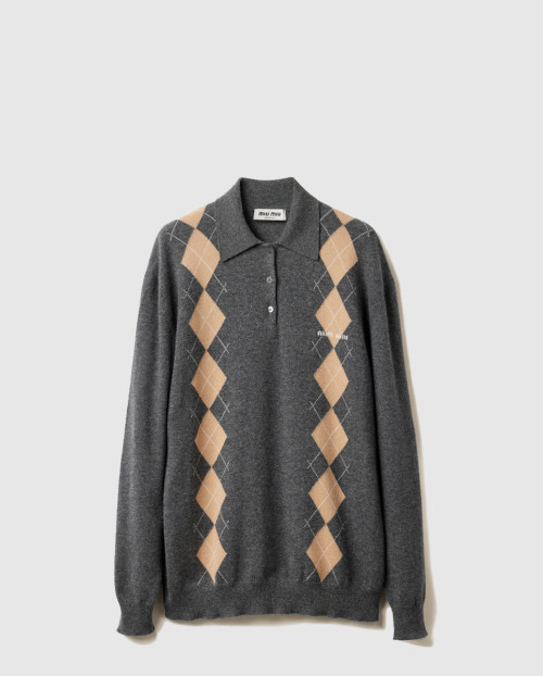 [MIUMIU-미우미우]캐시미어 니트 폴로 셔츠 MML973