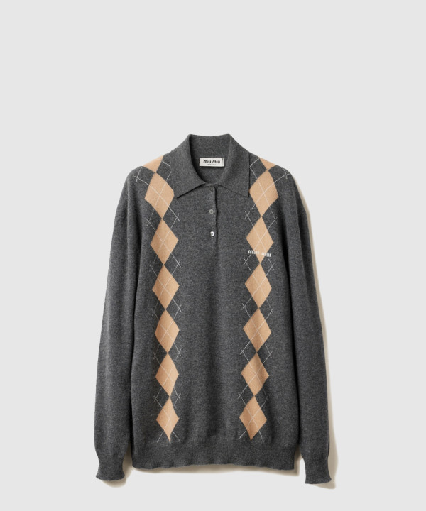 [MIUMIU-미우미우]캐시미어 니트 폴로 셔츠 MML973