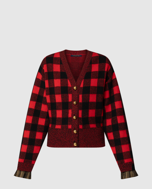 [LOUIS VUITTON-루이비통]그래픽 체크 니트 가디건 1AIRDN