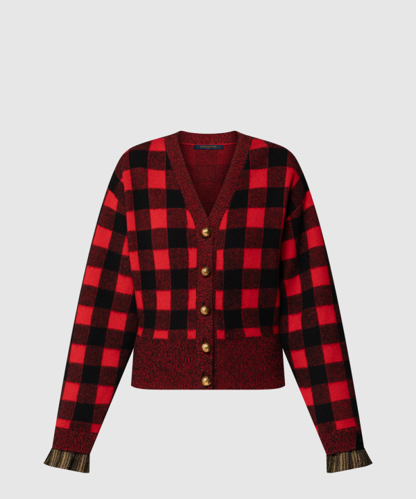 [LOUIS VUITTON-루이비통]그래픽 체크 니트 가디건 1AIRDN