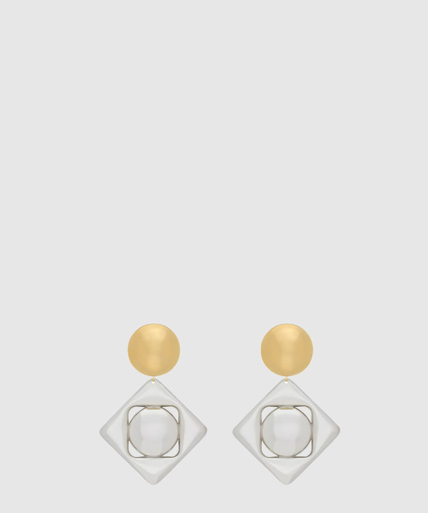 [SAINT LAURENT-생로랑]레진과 메탈 소재의 기하학적인 이어링 791989