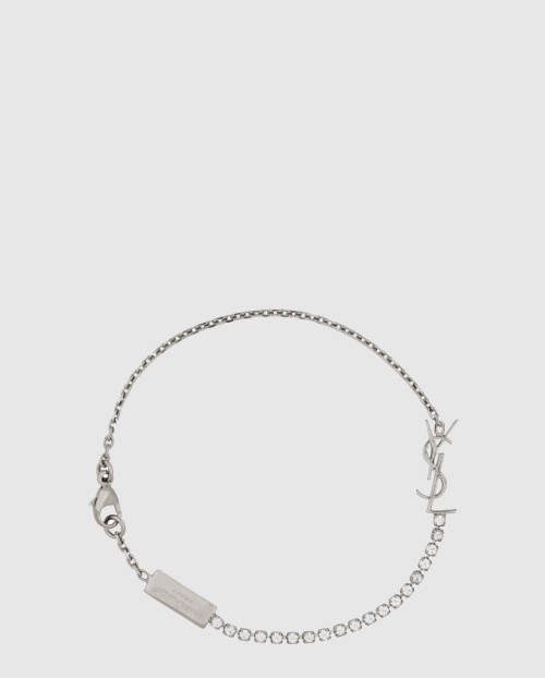 [SAINT LAURENT-생로랑]메탈 및 라인스톤 소재의 cassandre 참 브레이슬릿 712345