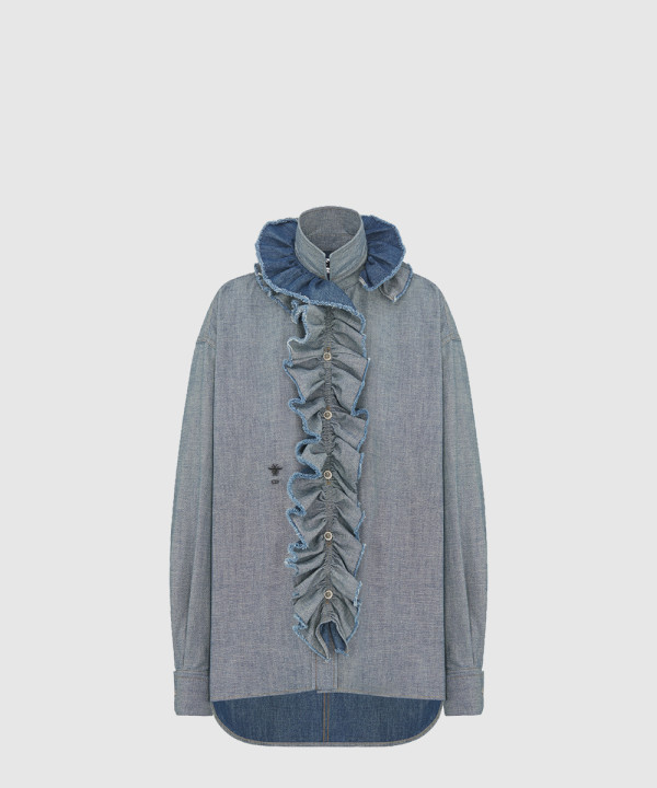 [DIOR-디올]블라우스 & 탈착식 루싱 칼라 552B1