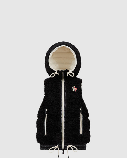 [MONCLER-몽클레어]패딩 처리된 테디 플리스 지퍼 베스트