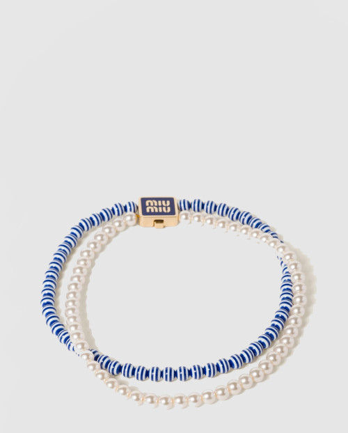 [MIUMIU-미우미우]펄 메탈 초커 5IC102