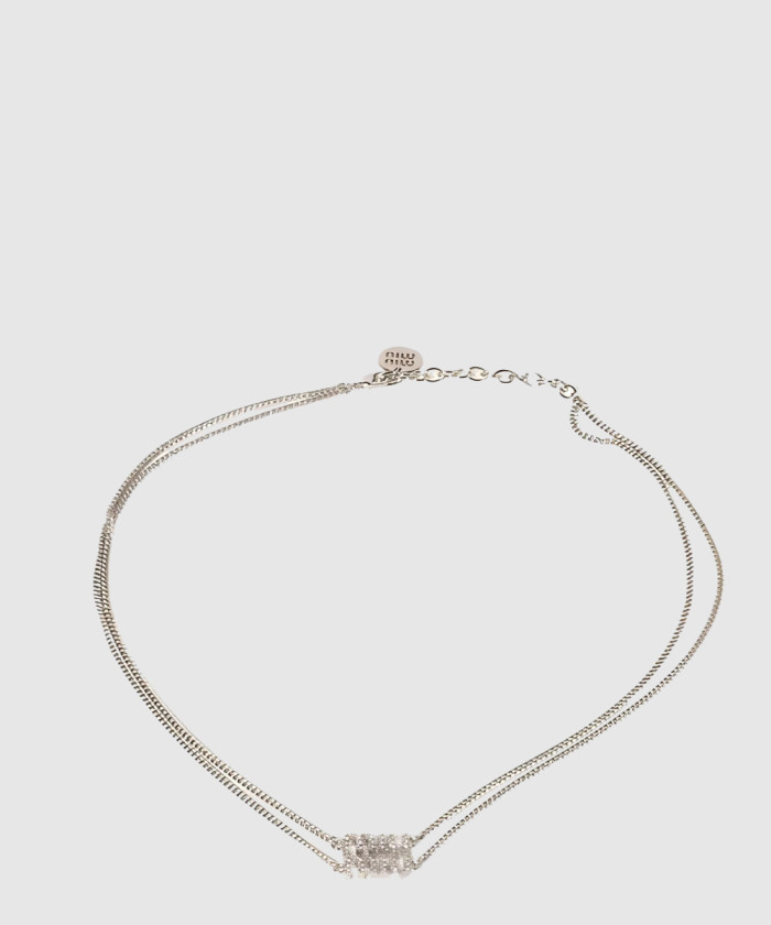 레플리카|이미테이션 miumiu-미우미우크리스털-로고-메탈-목걸이-5ic126