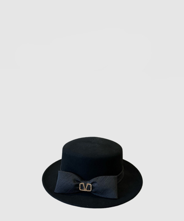 [VALENTINO-발렌티노]평면 고리 펠트 모자