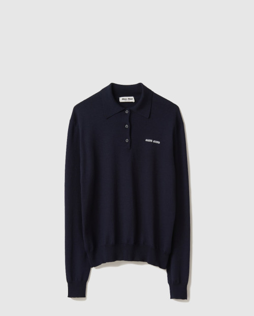 [MIUMIU-미우미우]울 니트 폴로 셔츠 MML934