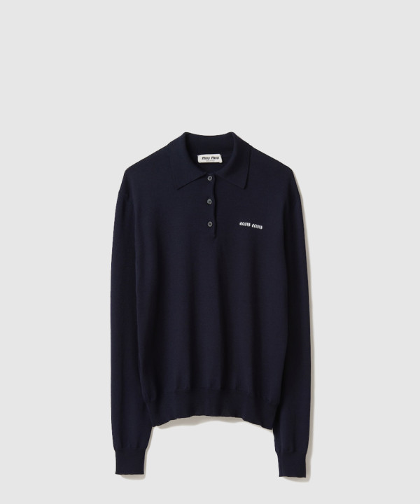 [MIUMIU-미우미우]울 니트 폴로 셔츠 MML934