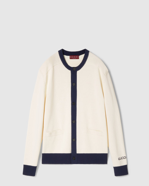 [GUCCI-구찌]인타르시아가 있는 코튼 니트 가디건 814520