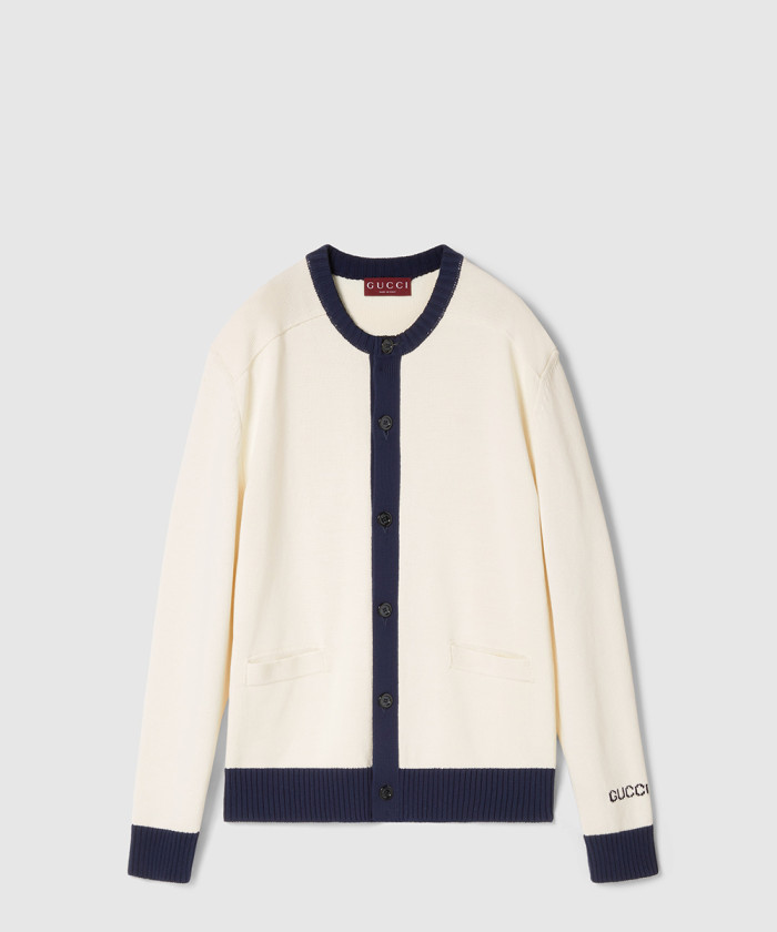 레플리카|이미테이션 gucci-구찌인타르시아가-있는-코튼-니트-가디건-814520