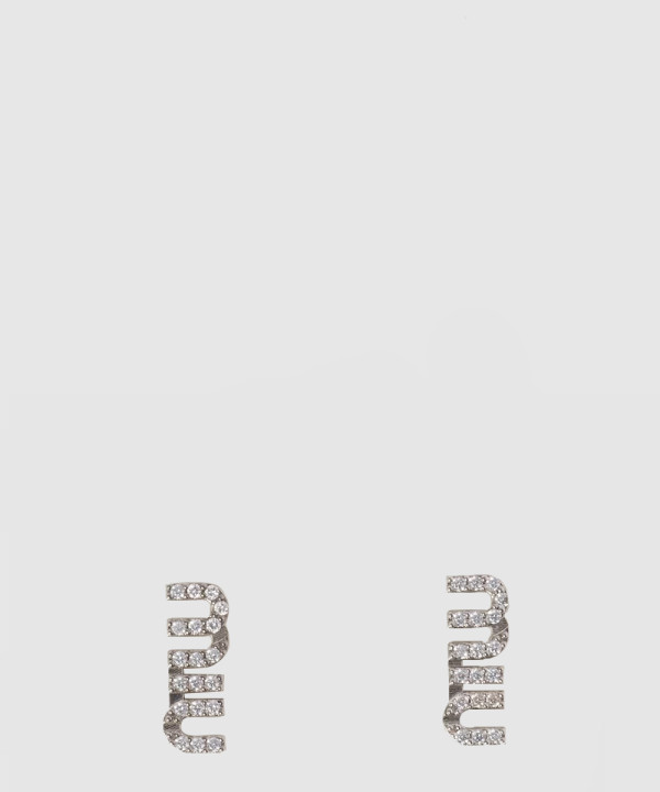 [MIUMIU-미우미우]크리스탈 메탈 이어링 5IO059