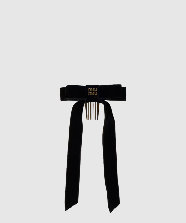 [MIUMIU-미우미우]벨벳 헤어 클립 5IF207