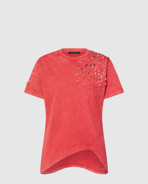 [LOUIS VUITTON-루이비통]비즈 악센트 커브 밑단 티셔츠 1AIRAZ