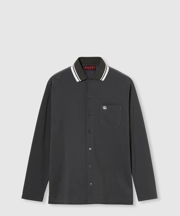 [GUCCI-구찌]자수 펄 코튼 폴로 셔츠 ‎815513