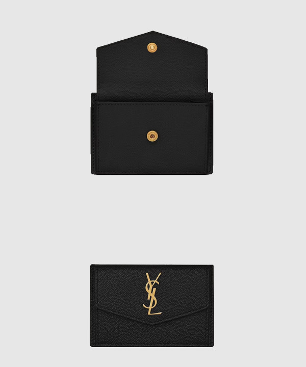 [SAINT LAURENT-생로랑]그랑 드 뿌드르 엠보스드 가죽 소재의 UPTOWN 플랩 카드 케이스 582305