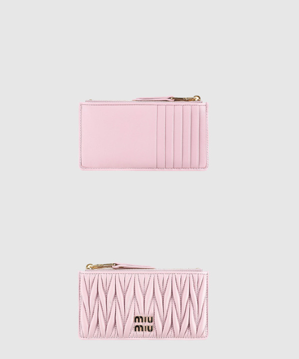 [MIUMIU-미우미우]마테라쎄  레더 엔벨로프 지갑 5MB006