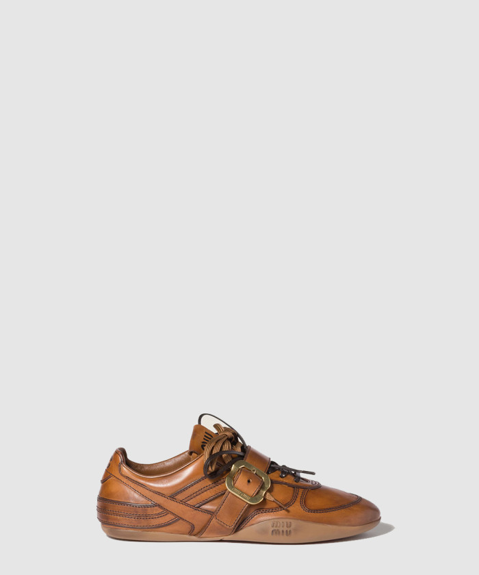 레플리카|이미테이션 miumiu-미우미우버클-장식-가죽-스니커즈-5e549e-1