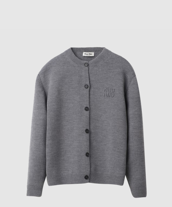 [MIUMIU-미우미우]울 앤 나일론 니트 가디건 MMF796