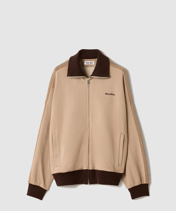 [MIUMIU-미우미우]저지 지퍼 스웨트셔츠 MJL980