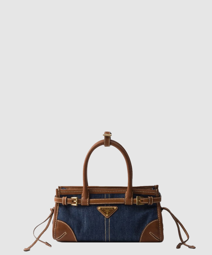 레플리카|이미테이션 prada-프라다보니-데님과-가죽-패치-클러치-1ba486