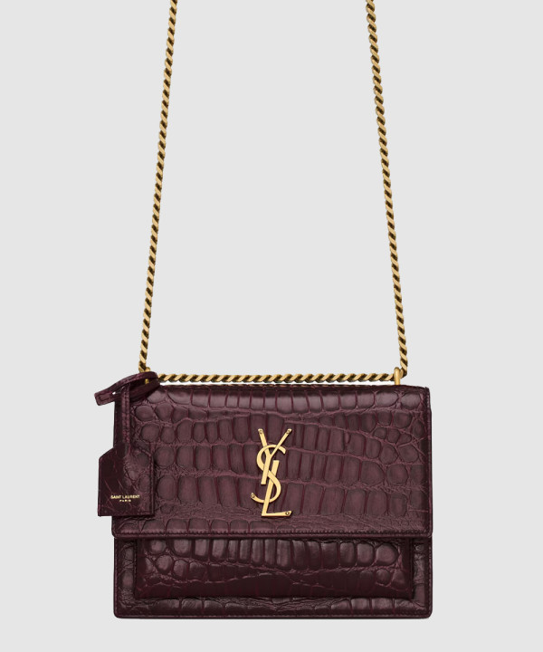 [SAINT LAURENT-생로랑]엠보싱 크로커다일 가죽 소재 SUNSET 미디엄 442906
