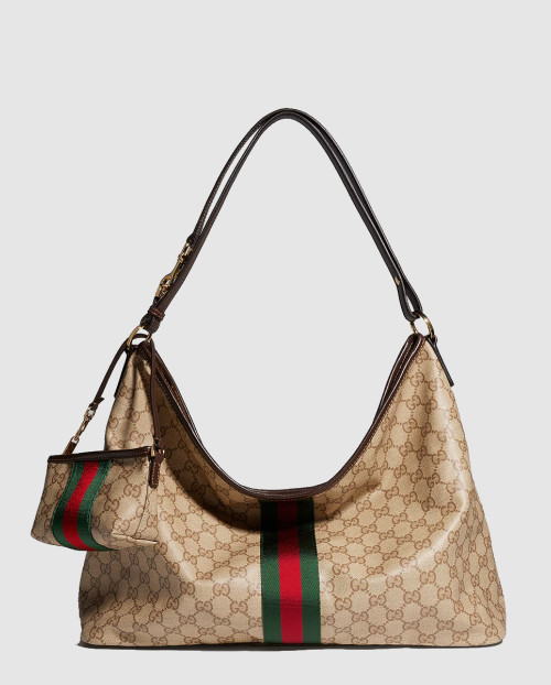 [GUCCI-구찌]웨빙 장식이 있는 대형 숄더백 ‎A008NS
