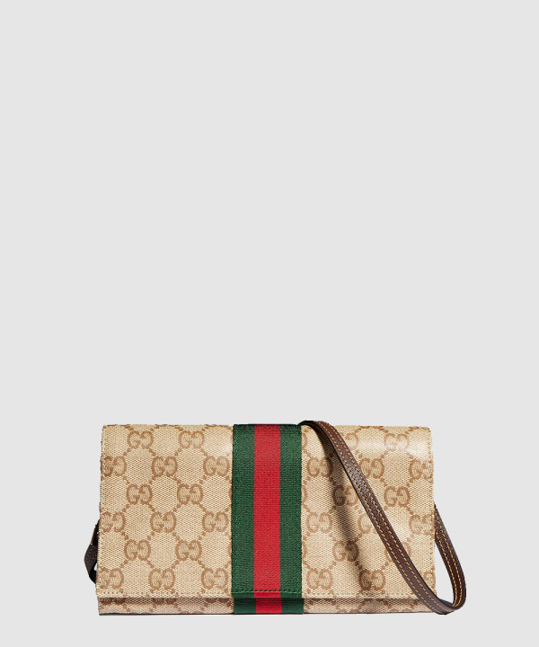 [GUCCI-구찌]스트랩과 웨빙이 달린 작은 파우치 A002KM