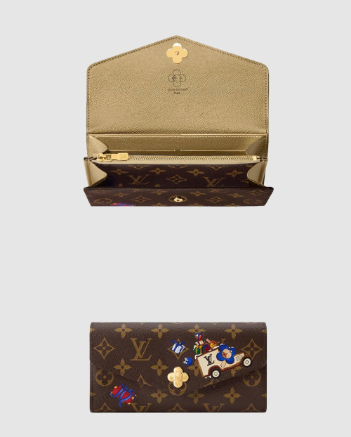 [LOUIS VUITTON-루이비통]모노그램 캔버스 크리스마스 프린트 플랩 롱 지갑 M15336