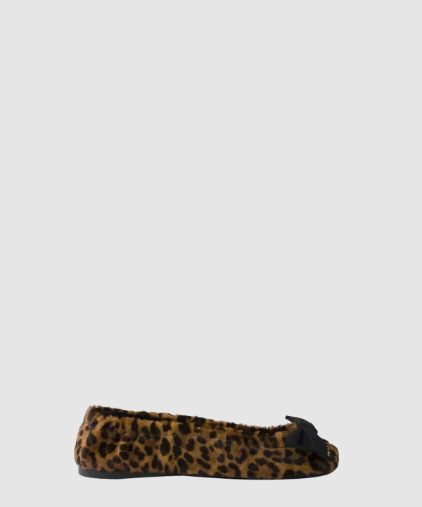 [PRADA-프라다]레오파드 호피 퍼 발레리나 1F322O